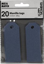 Manilla Labels Blauw 30x80mm - 20 st