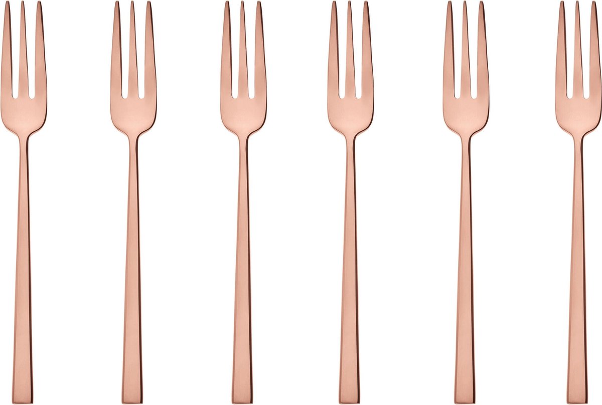 Goedkoopste Sambonet Gebaksvorkjes Rock Koper 6 Stuks