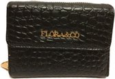 Flora & Co Wallet S Kroko Zipper Zwart