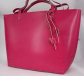 Shopper - Gianni Conti - Rundleer – fuchsia roze