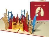 Popcards popupkaarten – New York City Skyline Manhattan Big Apple Vrijheidsbeeld Brooklyn Bridge Wall Street USA Verenigde Staten Empire State Building Stedentrip Vakantie pop-up kaart 3D wenskaart