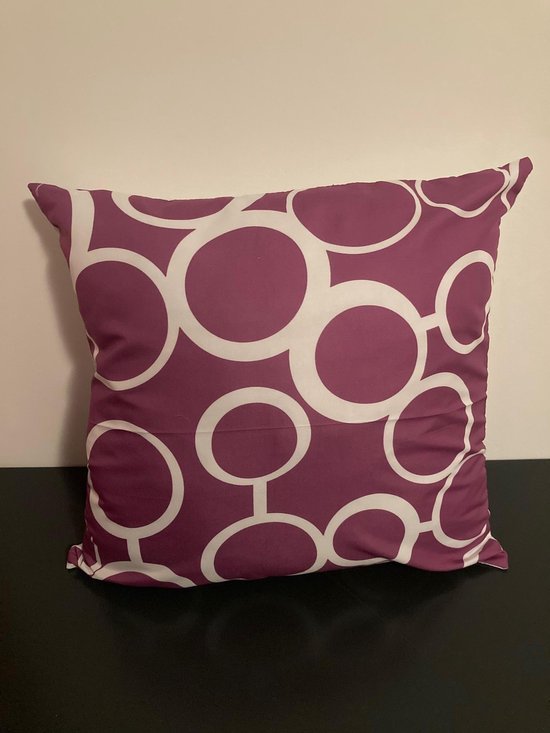 Kussenhoes Purple-White - Paars-Wit - Sierkussen - 45x45 cm