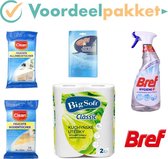 Schoonmaak Pakket 5-delig - vochtige schoonmaakdoekjes + vloerdoekjes - microvezeldoek - keukenrol - hygiënische schoonmaakspray - Voordeelpakket 5-delig