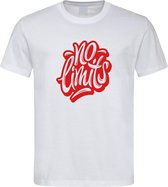 Wit T-shirt met  " No Limits " print Rood size XL