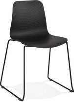 Alterego Moderne, zwarte stoel 'EXPO' met poten van zwart metaal