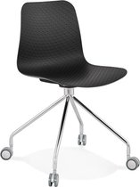 Alterego Design bureaustoel 'SLIK' zwart op wielen