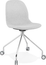 Alterego Design bureaustoel 'GLIPS' in lichtgrijze stof op wieltjes