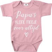 Romper vaderdag-Papa's kleine meisje voor altijd-roze-wit-Maat 86