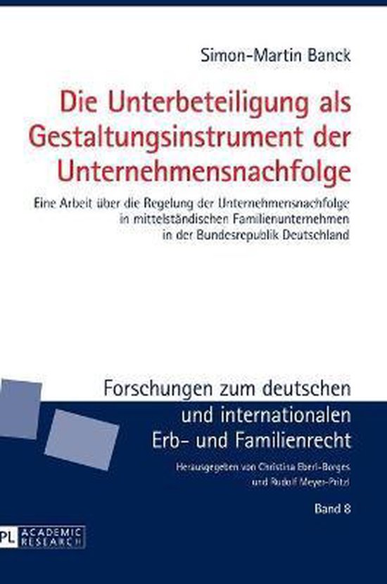 Die Unterbeteiligung als Gestaltungsinstrument der Unternehm ... - cover