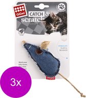 Gigwi Catch And Scratch Jeans Muis - Kattenspeelgoed - 3 x 30x140x175 mm