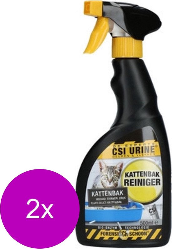 Csi Urine Kattenbak Spray - Geurverwijderaar - 2 x 500 ml - CSI urine