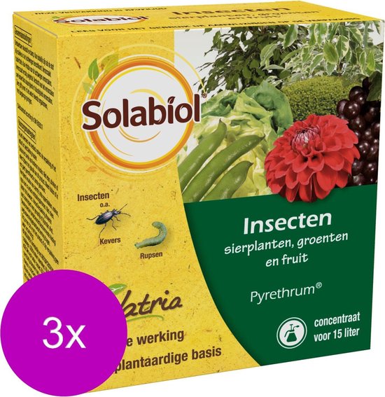 Solabiol Natria Pyrethrum Concentraat Tegen Bladluizen - Insectenbestrijding - 3 x 30 ml