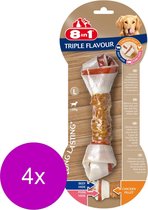 8in1 Delights Kauwknook Triple Flavour Kip&Varken&Rund - Hondensnacks - 4 x L