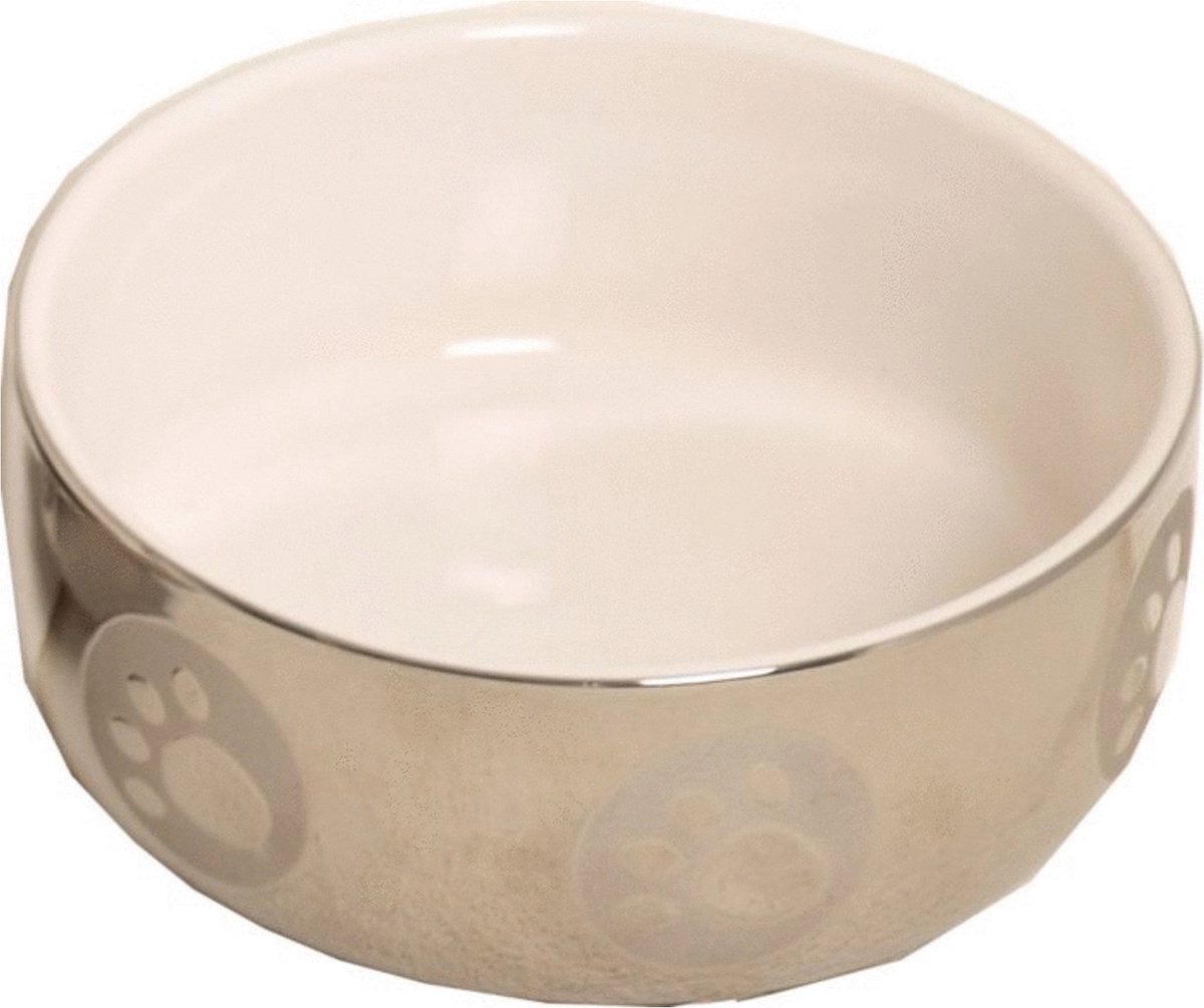 Bol.com Katten Voerbak Royal Zilver/Wit - 13 cm aanbieding
