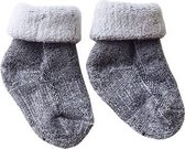 Lot de 2 chaussettes bébé en laine mérinos douce 80% laine S1 - Unisexe - Gris - 4-9 mois