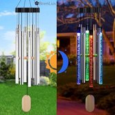 ✿BrenLux® Windgong solar - Lichtgevende windgong - Windgong – Gong – 68cm lang - Tuindecoratie - Windmolen hout met licht - Hangende gong