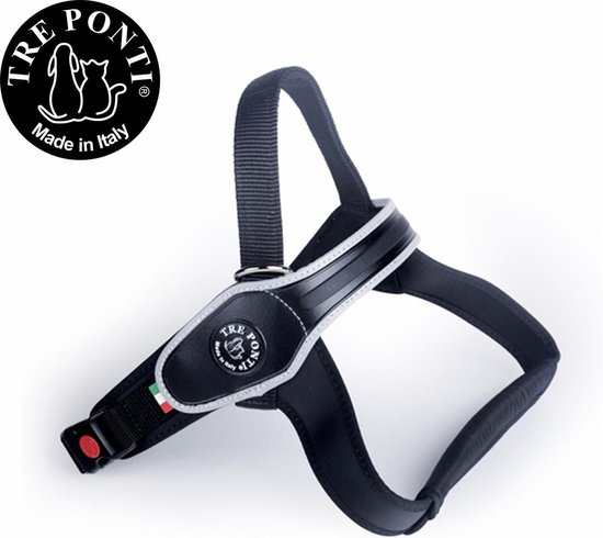 Tre Ponti Liberta Tuig Rood&Reflectie - Hondenharnas - 30 - 40 cm Tot 5 Kg
