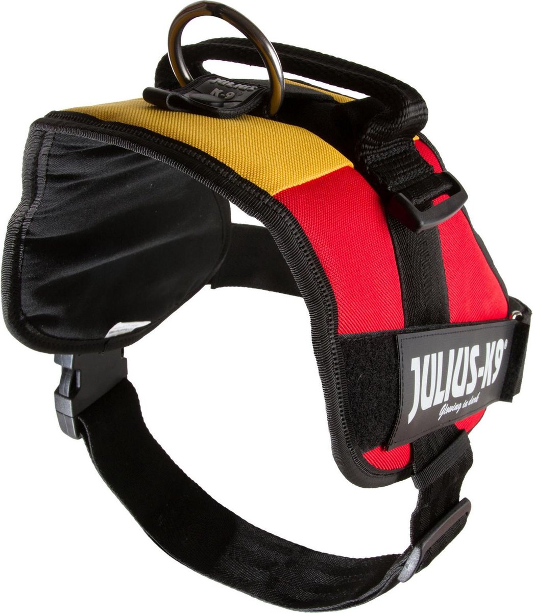 Julius K9 IDC Powertuig/Harnas - Maat 1/66-85cm - L - BELGISCHE VLAG KLEUR hondentuig 23-30kg