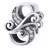 Tracelet - Zilveren bedels - Bedel sierletter S | Zilveren letter bedels | Ook geschikt voor Pandora | 925 Sterling Zilver - Pandora compatible - 925 Zilver Certificaat - In Leuke
