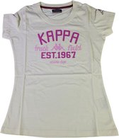 Kappa - T-shirt Athletic - Creme / Roze - Maat S - Vrouwen