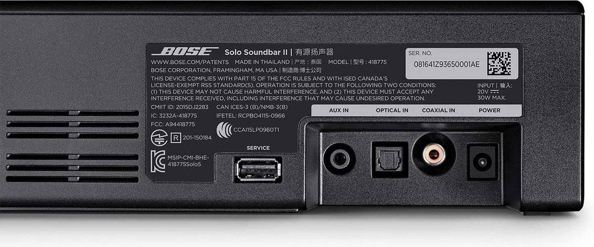 Bose Solo Soundbar Series II - Enceinte TV avec Bluetooth - Zwart | bol.com