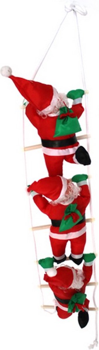 Santa Climber op ladder en zijn kap 30,5 cm x3st - Plastic - Père Noël sur Échelle - SILUMEN