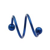 Twist -oorbel -piercing- helix-blauw- navel -oor-Charme Bijoux