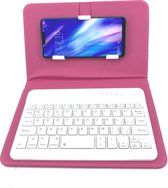 Telefoonhoes met Toetsenbord Donkerroze - Flipcover - Flipcase - Telefooncover met afneembaar bluetooth keyboard