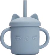 Drinkbeker - Baby  - Siliconen met rietje BPA-Vrij - Oefenbeker - Trainer - Kinderbeker - Blauw Sippy cup