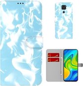 Voor Xiaomi Redmi Note 9/10X 4G Cloud Fog Pattern Horizontal Flip Leather Case met houder & kaartsleuf & portemonnee (hemelsblauw)