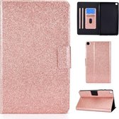 Voor Samsung Galaxy Tab A7 Lite T220 Glitter Horizontale Flip Leren Case met Houder & Kaartsleuven (Rose Goud)