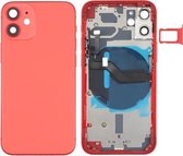 Batterij-achterklep (met toetsen aan de zijkant & kaartlade & voeding + volumeflexkabel & draadloze oplaadmodule) voor iPhone 12 Mini (rood)