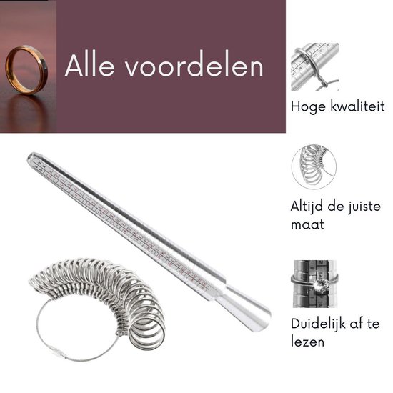 Ringmeter Ringmaat meter Ring sizer Ring meter set Parabool