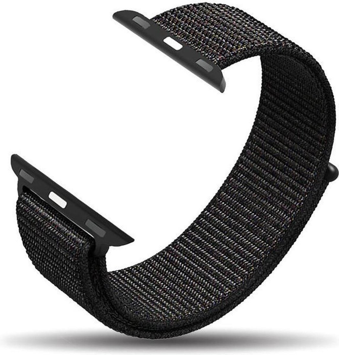 MaxVision's Nylon Bandje Zwart Small Geschikt voor Apple Watch Bandje Series 6 Small - SE - 1 - 2 - 3 - 4 - 5 38 mm - 40 mm Zwart
