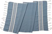 Kleine Hamamdoek Krem Sultan Air Blue - 100x50cm - dunne katoenen handdoek - sneldrogende saunahanddoek (niet geschikt als lendendoek)