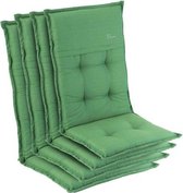 blumfeldt Coburg Tuinkussen - Set van 4 stoelkussen - zitkussen - hoge rug tuinstoel - 53 x 117 x 9cm - UV bestendig polyester - Groen