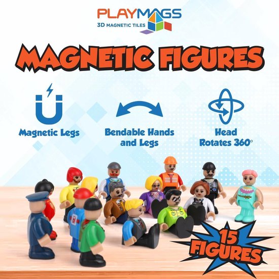 Playmags Community Figures Set - Figurine jouet magnétique 15 pièces
