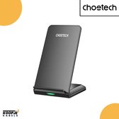 Choetech Wireless Charger Pad 10W Fast Charge 2 Coils - Zwart