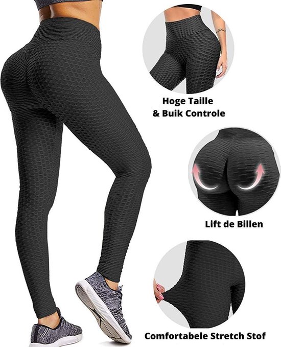 Bodyboil TikTok Legging - Anti Cellulite - Sportlegging Dames - Squat Proof Legging - Yoga Pants - TikTok Kleding - Comfortabel - Donkergrijs - S van Merkloos — afbeelding 2