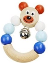 Detoa Rammelaar Teddybeer Junior 70 X 90 Cm Hout Bruin/blauw