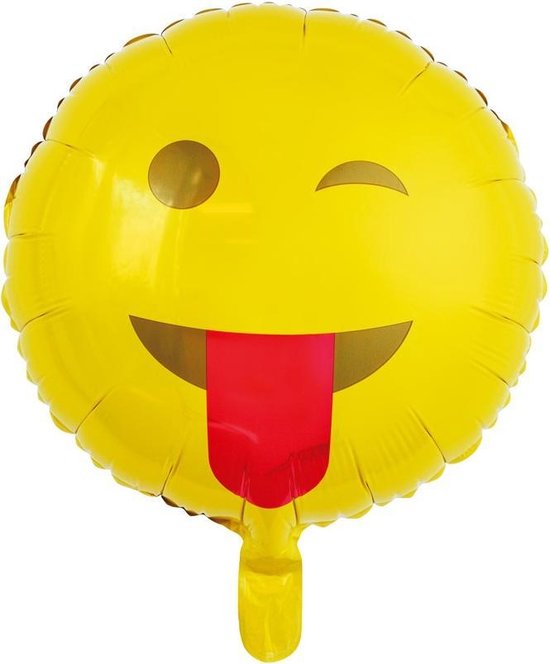 Wefiesta Folieballon Emoji Tong 46 Cm Geel