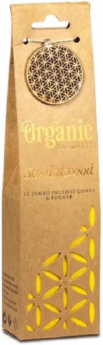 Organic Goodness Sandelhout Wierookkegels + Houder