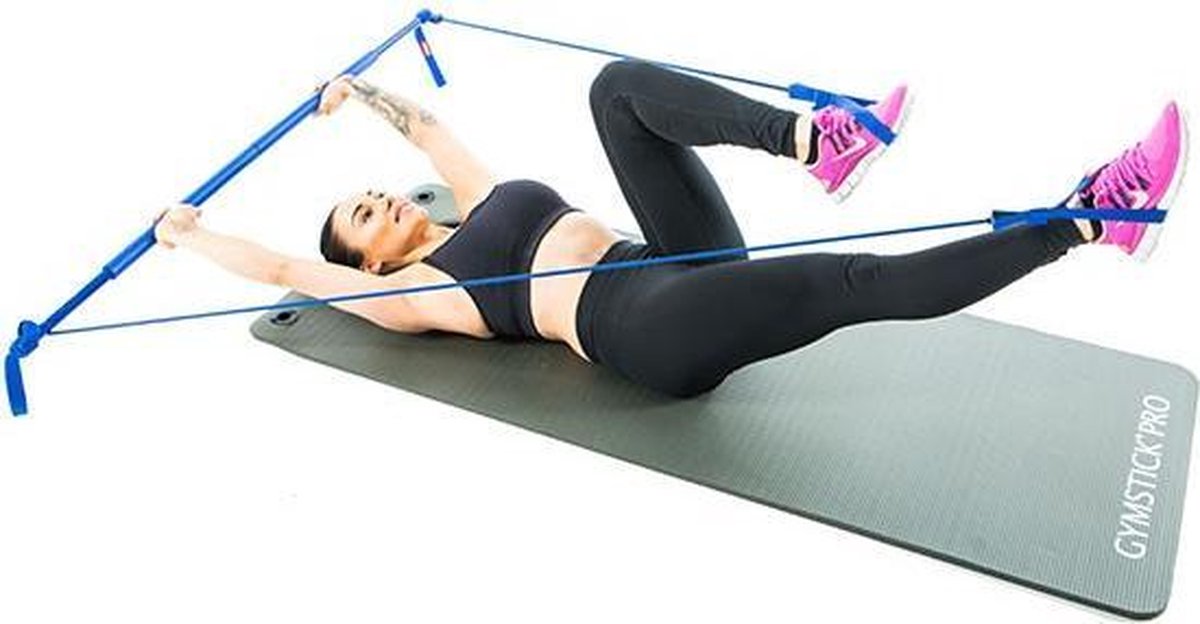 Nixnix - Pilates Sticks - Blauw - Professionele Fitness Bar - Yoga sticks - Pilates set - Weerstandsband - Gym sticks