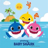 Servetten Baby Shark  16 Stuks 33 X 33 Cm - Baby Shark - kinderverjaardag Baby Shark  feestje