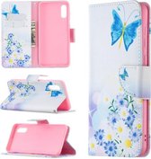 Voor Samsung Galaxy A02 / M02 Gekleurde Tekening Patroon Horizontale Flip Leren Case met Houder & Kaartsleuven & Portemonnee (Viooltje)