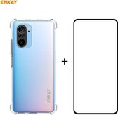 Voor Redmi K40 / K40 Pro / K40 Pro + Hat-Prince ENKAY Clear TPU Shockproof Case Soft Antislip Cover + 0.26mm 9H 2.5D Volledige Lijm Volledige Dekking Gehard Glas Beschermfolie