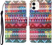 Voor iPhone 11 Geschilderd patroon Horizontale flip-lederen hoes (tribale etnische stijl)