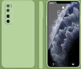 Voor Huawei nova 7 Pro 5G effen kleur imitatie vloeibare siliconen rechte rand valbestendige volledige dekking beschermhoes (matcha groen)