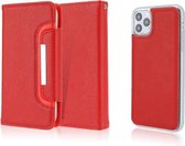 Litchi Texture Horizontale Flip Buckle Afneembare Magnetische PU Leather Case met Kaartsleuven & Portemonnee & Fotolijst Voor iPhone 11 Pro Max (Rood)