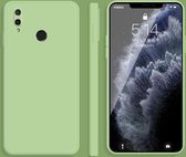 Voor Huawei Enjoy 9 Plus Effen Kleur Imitatie Vloeibare Siliconen Rechte Rand Valbestendige Volledige Dekking Beschermhoes (Matcha Groen)